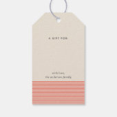 Moderne Mixed Stripes kerstvakantie Cadeaulabel (Achterkant)