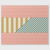 Moderne Mixed Stripes kerstvakantie Cadeaupapier (Vlak)