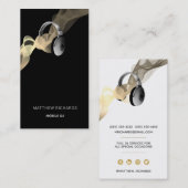 Moderne mobiele DJ zwarte gouden hoofdtelefoon Visitekaartje (Voorkant / Achterkant)