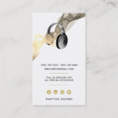 Moderne mobiele DJ zwarte gouden hoofdtelefoon Visitekaartje (Achterkant)