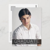 Moderne Mode 1 Foto Afstuderen aankondiging Briefkaart (Voorkant / Achterkant)