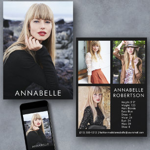 Moderne Mode Modellering 4 Fotomodel Comp Kaart