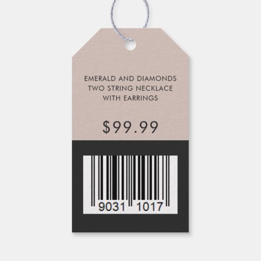 Moderne Mode Sieraden Zakelijk Barcode Prijs Label Cadeaulabel (Achterkant)