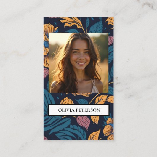 Moderne modèle de carte de visite éditable avec fo (Devant)