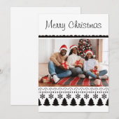 Moderne modèle simple Noël noir et blanc (Devant / Derrière)