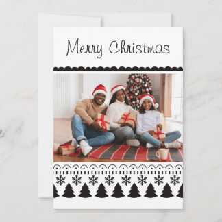 Moderne modèle simple Noël noir et blanc