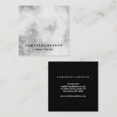 Moderne, moderne, witte marmer vierkante visitekaartje (Voorkant / Achterkant)