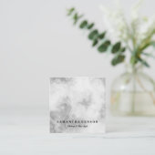 Moderne, moderne, witte marmer vierkante visitekaartje (Staand voorkant)