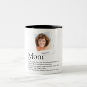 Moderne Moeder Definitie Quote Zwart-wit Foto Tweekleurige Koffiemok (Center)
