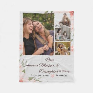 Moderne Moeder Dochter Citaten 4 Foto Collage Fleece Deken