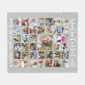 Moderne moeder foto collage harten Jouw tekst Fleece Deken (Voorkant (Horizontaal))