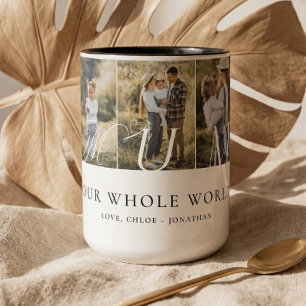 Moderne Moeder Foto Collage Moederdag cadeau aande Tweekleurige Koffiemok