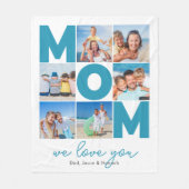Moderne moeder gepersonaliseerd 6 foto collage fleece deken (Voorkant)