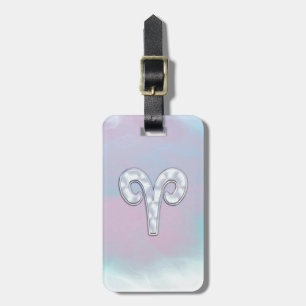 Moderne moeder van parelstijl zodiasymbool bagagelabel