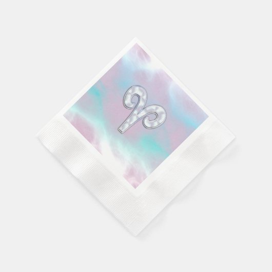 Moderne moeder van parelstijl zodiasymbool servetten (Hoek)