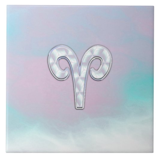 Moderne moeder van parelstijl zodiasymbool tegeltje (Voorkant)