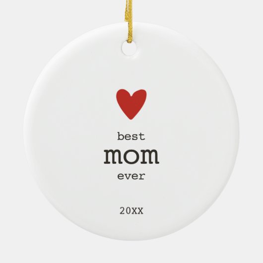 Moderne Moederdag Cadeau Aangepast Beste Mam ooit Keramisch Ornament (Achterkant)
