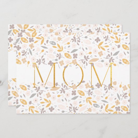 Moderne Moederdag Gold Foil MOM Floral Confetti (Voorkant / Achterkant)