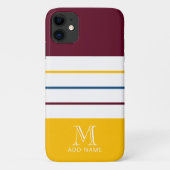 Moderne moerbeien en gemononeerde ambergestreepte  Case-Mate iPhone case (Achterkant)