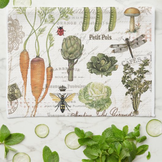 moderne  moestuin theedoek (Gevouwen)