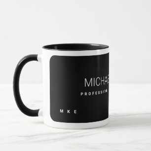 Moderne Mok bedrijfsnaam zwarte koffie