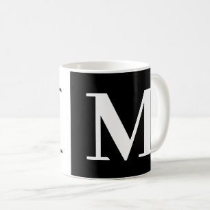 Moderne Mok van Monogram Gift Black White Coffee