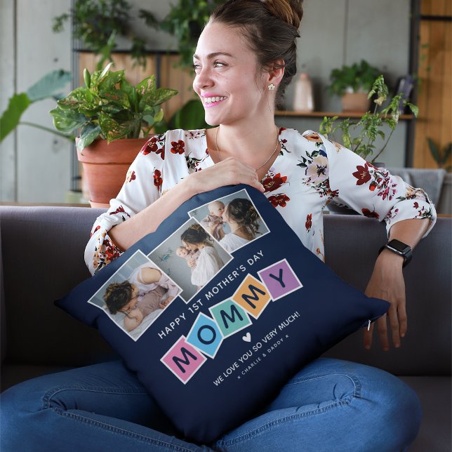 Moderne MOMMY 1st Moederdag Photo Keepomwille Kussen (Creator heeft geüpload)