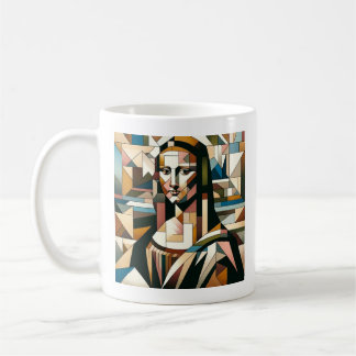 Moderne Mona Lisa Glas-in-lood Stijl T-Shirt Koffiemok