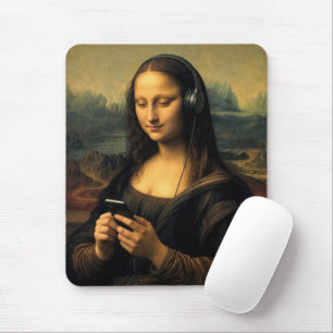 Moderne Mona Lisa met Smartphone Muismat