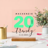 Moderne Monnaie verte 20 et Anniversaire tendance (Mariage)