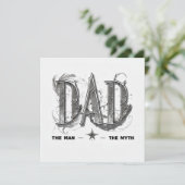 Moderne monochromatische 'DAD' Vaderdag Kaart (Staand voorkant)