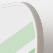 Moderne Monochromatische Sage Green Stripes Pickleball Paddle (Links Detail)