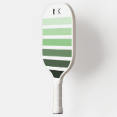 Moderne Monochromatische Sage Green Stripes Pickleball Paddle (Links)