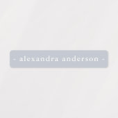 Moderne Monochrome Grijs Waterdichte Naam Labels (Design 1)