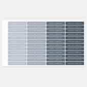 Moderne Monochrome Grijs Waterdichte Naam Labels (Vel)