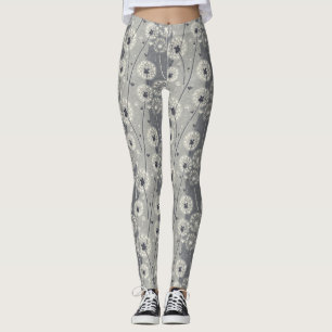 Moderne monochrome paardenbloem leggings