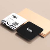 Moderne monochrome professionele QR-code Vierkante Visitekaartje