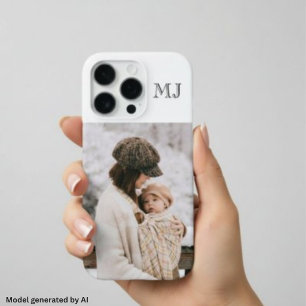 Moderne Monogram 1 Foto Wit iPhone 16 Pro Hoesje