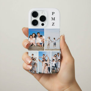 Moderne Monogram 5 Foto Collage Cloud Dancer Wit iPhone 16 Pro Hoesje