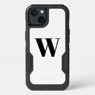 Moderne monogram aangepast initiaal zwart