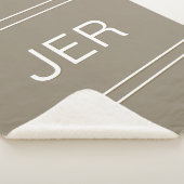 Moderne Monogram Aangepaste Beginletters Mocha Bru Sherpa Deken (3/4)