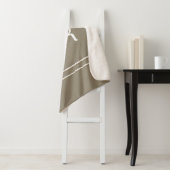 Moderne Monogram Aangepaste Beginletters Mocha Bru Sherpa Deken (In situ)