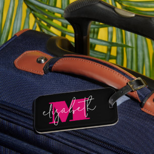 Moderne monogram Aangepaste naam Bagagelabel