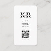 Moderne Monogram Aangepaste Naam Donker Navy Blauw Visitekaartje (Achterkant)