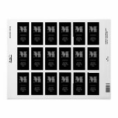 Moderne Monogram Aangepaste Naam Zwart Etiket (Full Sheet)