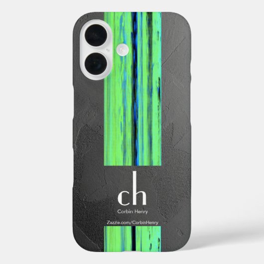 Moderne Monogram Abstracte Textuur iPhone Hoes (Achterkant)