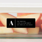 Moderne Monogram & Adres Waterdichte Labels (Aangebracht)