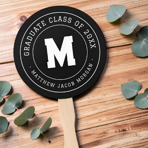 Moderne Monogram Afstudeerklas van 20XX Aangepast Handwaaier