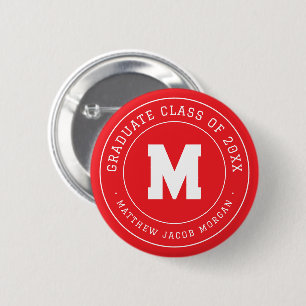 Moderne Monogram Afstudeerklas van 20XX Aangepast Ronde Button 5,7 Cm