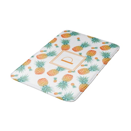 Moderne Monogram Ananas Fruit Patroon Badmat (Gekanteld)